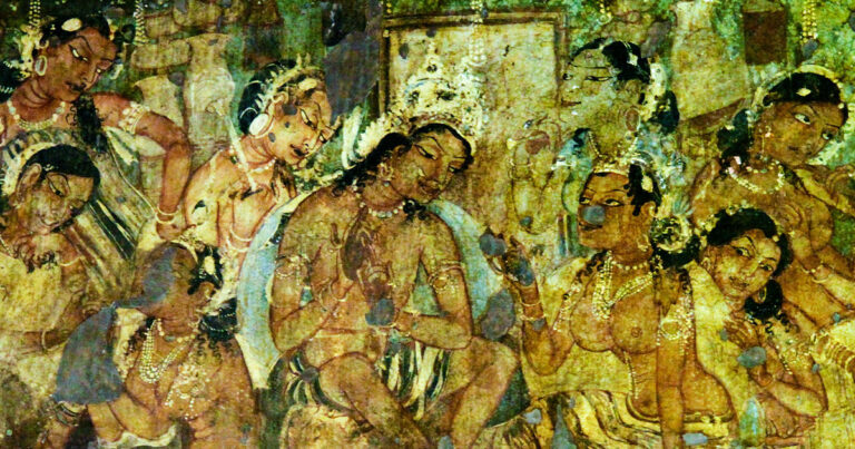 Vakataka Period Painting from Ajanta Caves, Aurangabad